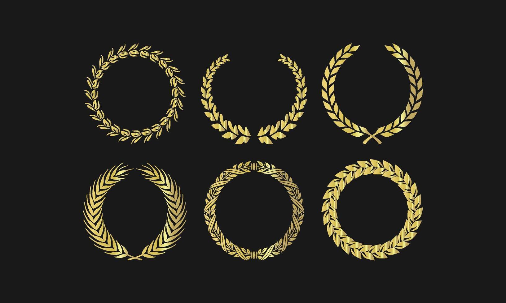 Excellence Gold Laurel Wreath Collection for Recognition Design vector