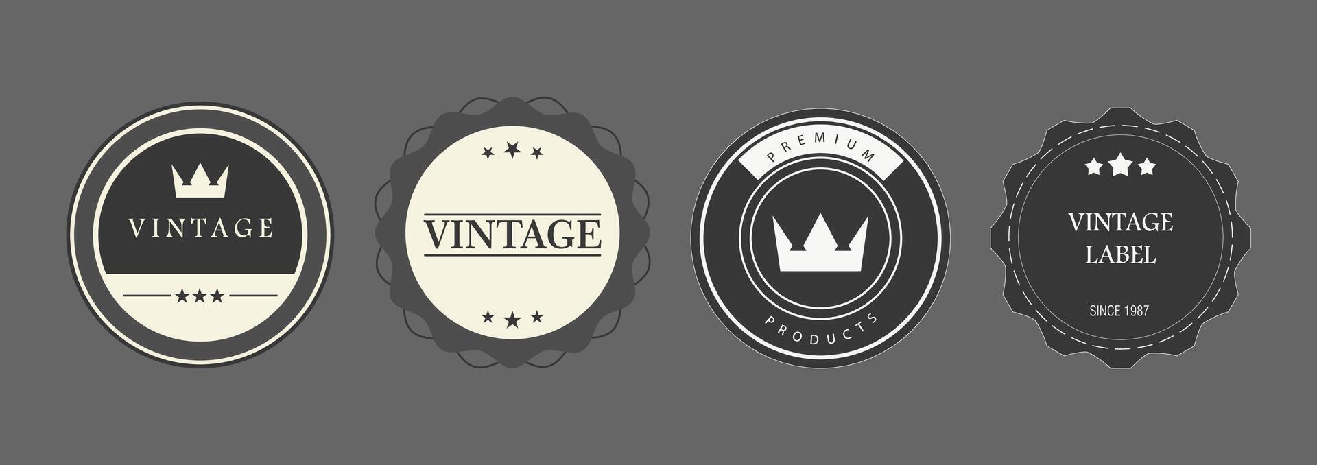 Vintage Badge and Label Set for Retro Branding and Product Design vector
