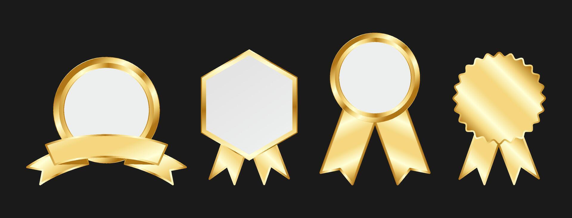Elegant Gold Label and Ribbon Collection vector