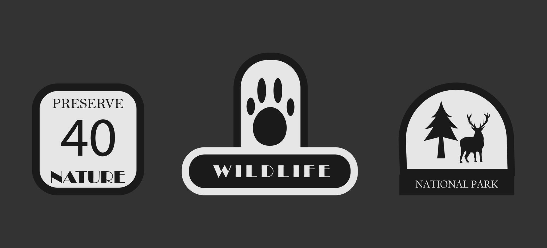 Wildlife Conservation Nature Park Stickers vector