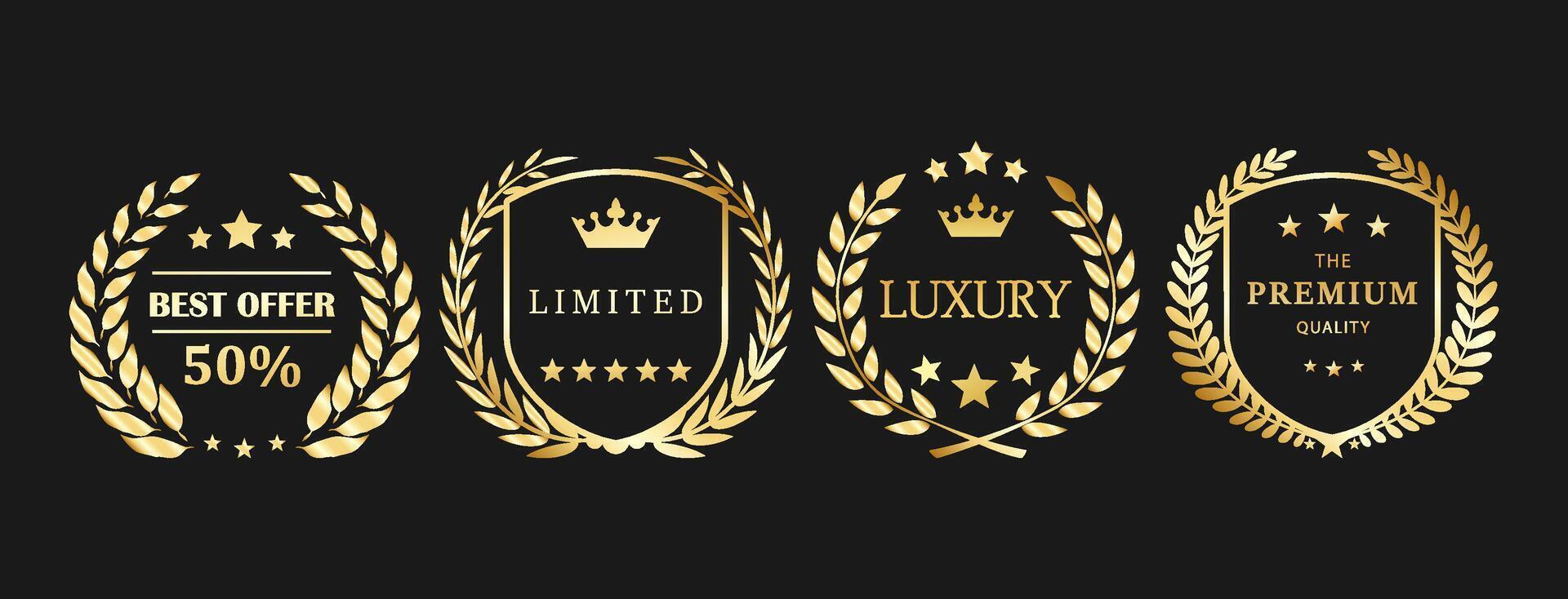 Retro Golden Labels Collection vector