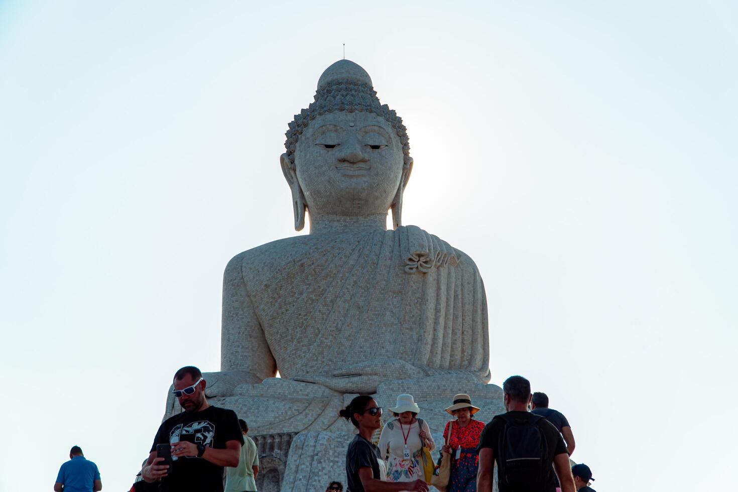 The giant statue of the Big Buddha is an iconic landmark made of concrete covered with white marble located on a hill with beautiful views in Phuket, Thailand on March 24, 2024 photo