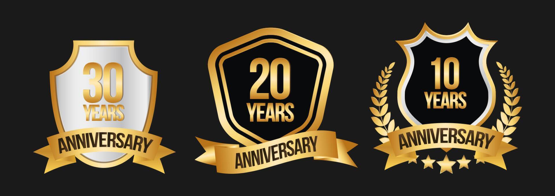 Gold Anniversary Badge Set vector