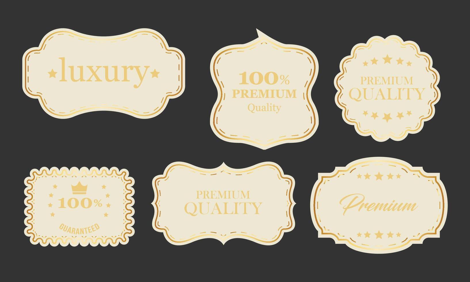 Authentic Vintage Gold Label Frame Design Set vector