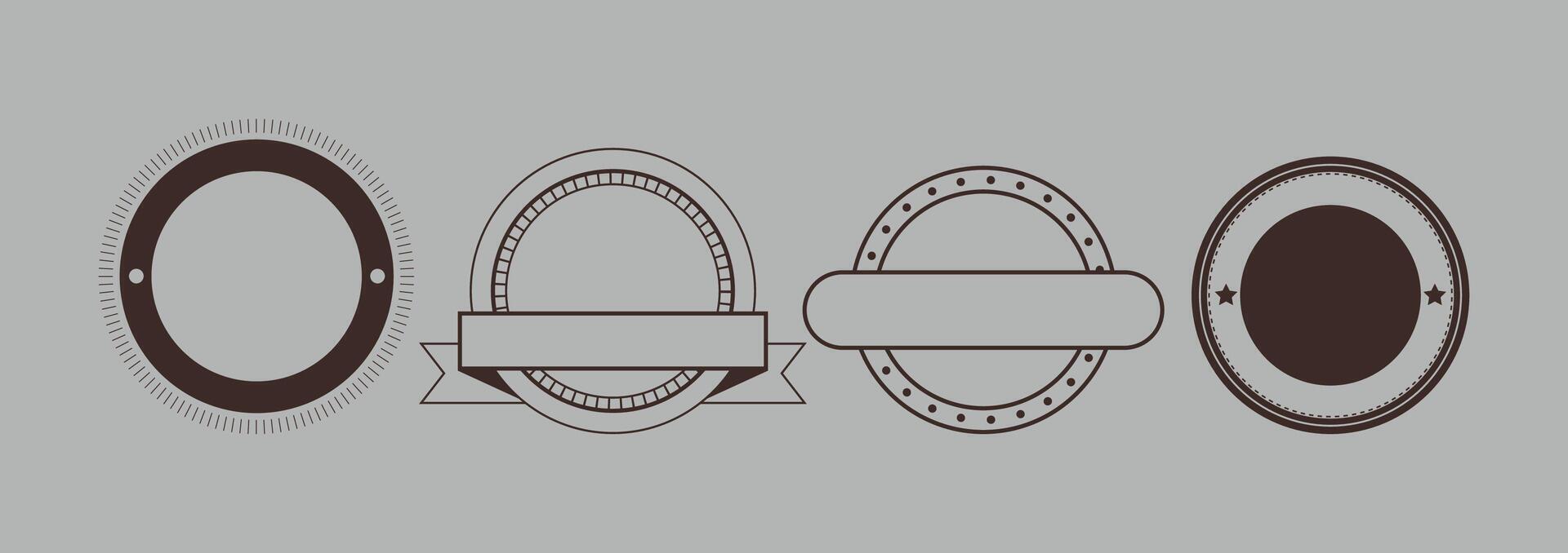 Retro Circular Badge Label Set vector