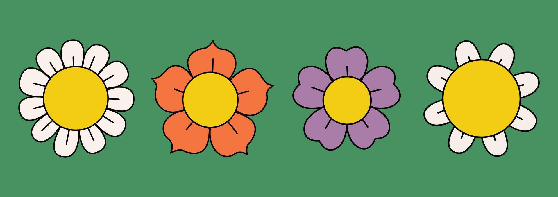 Colorful Vintage Flower Illustration vector