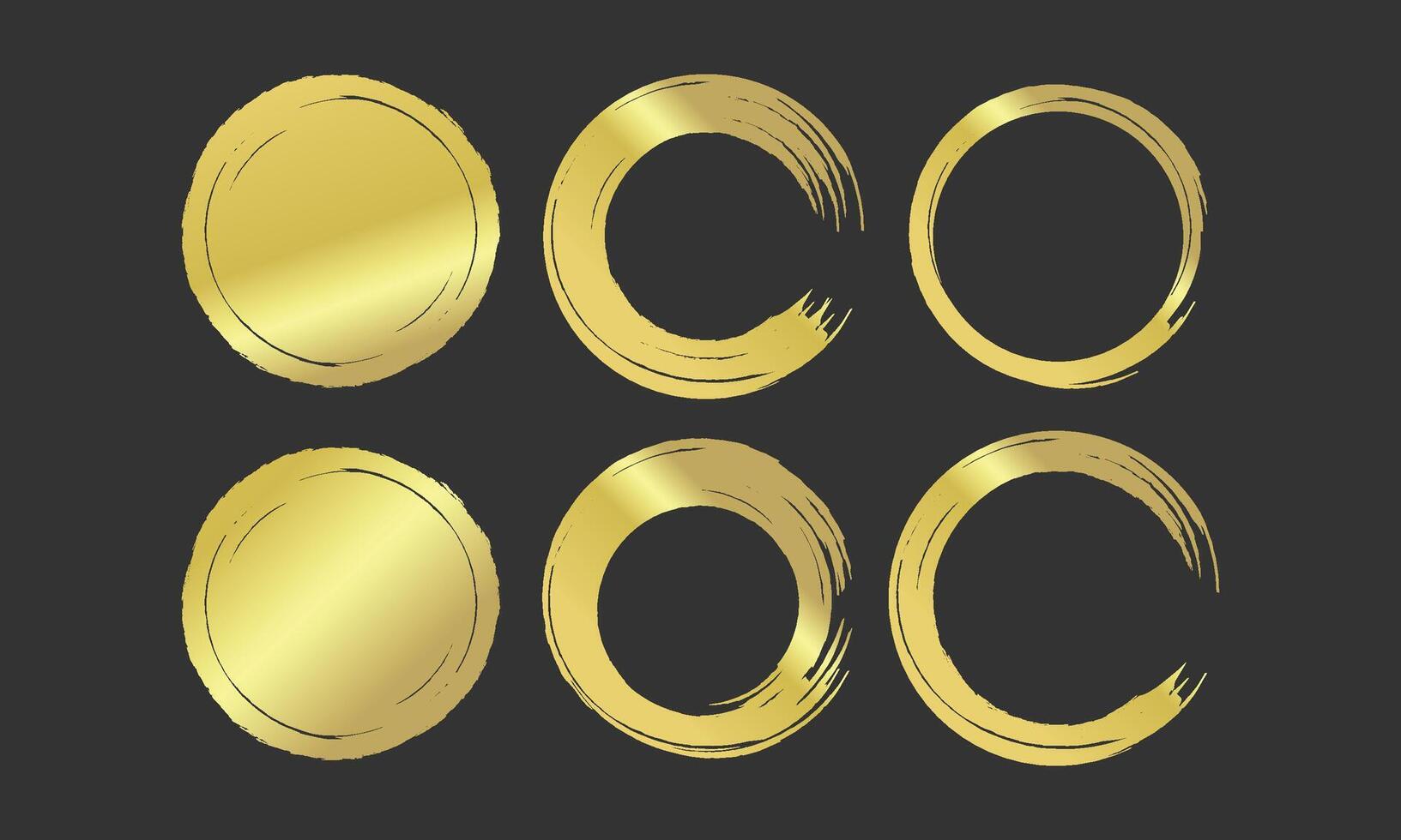 Brushstroke Pattern Circular Frame Collection vector