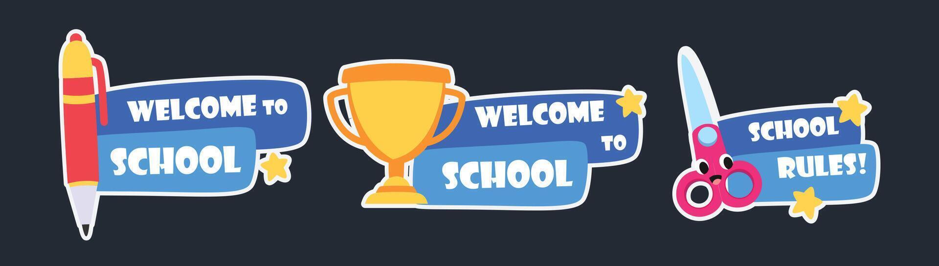 Welcome Back to School Stickers vector