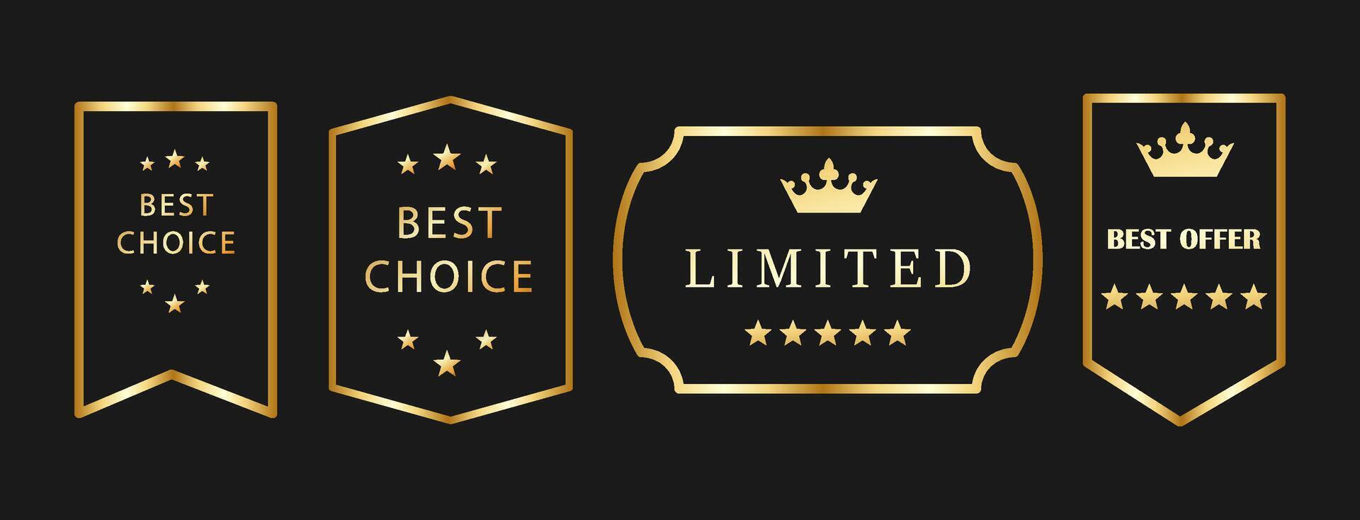 Premium Gold Quality Badges vector