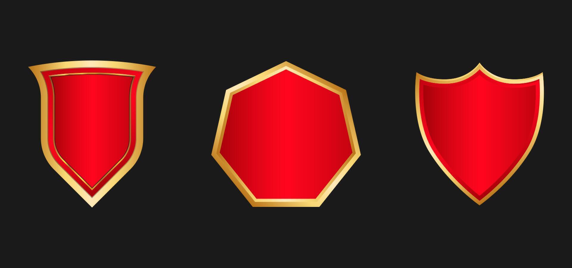 Red and Gold Emblem Collection vector
