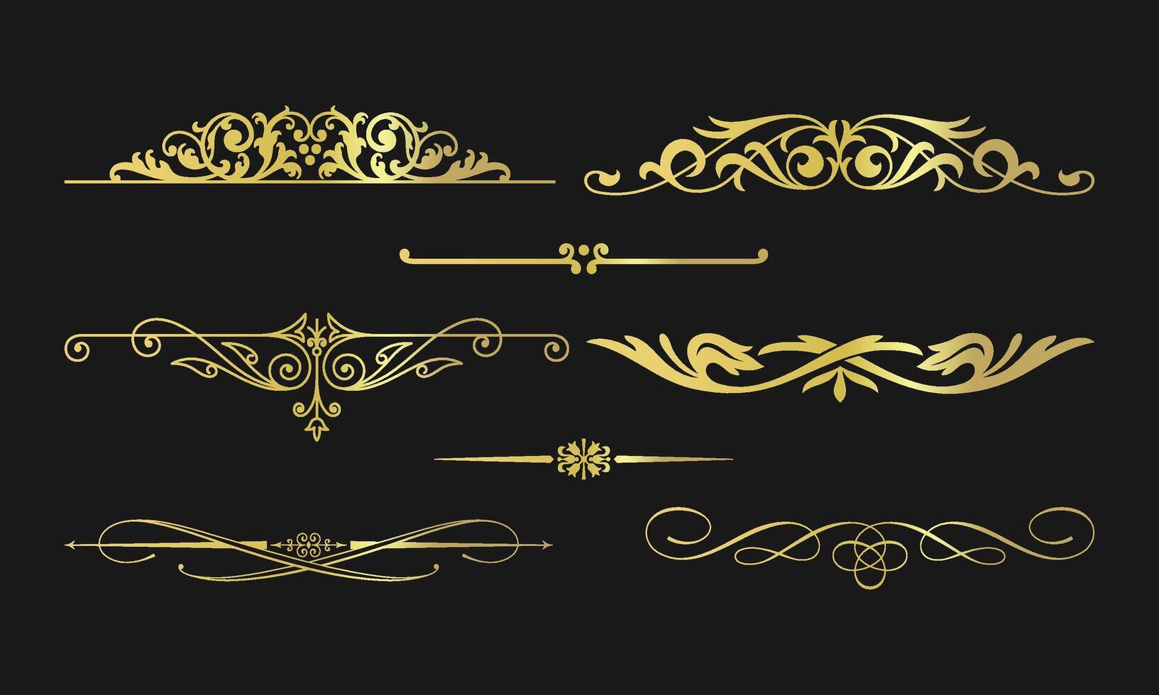 Gold Decorative Border Collection vector