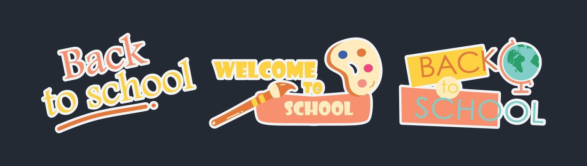 Colorful Back to School Stickers vector