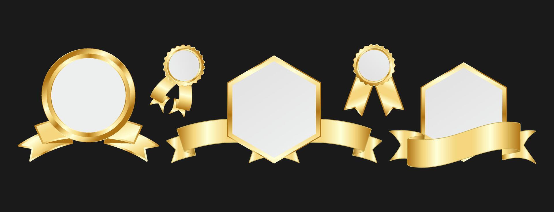 Gold Award Ribbon Labels vector