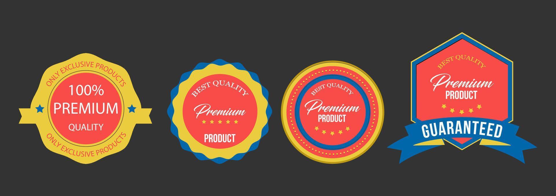Vibrant Premium Quality Badge Collection for Product Branding and Marketing vector