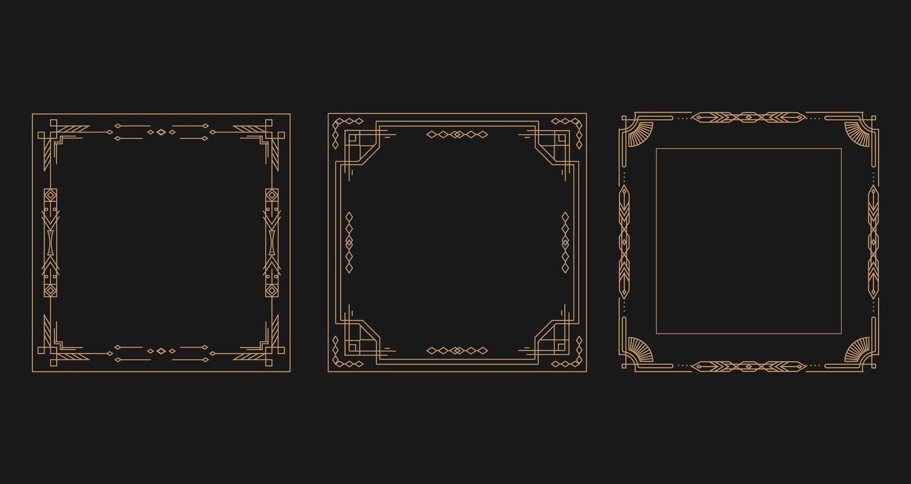 Elegant Deco Geometric Frame Collection vector