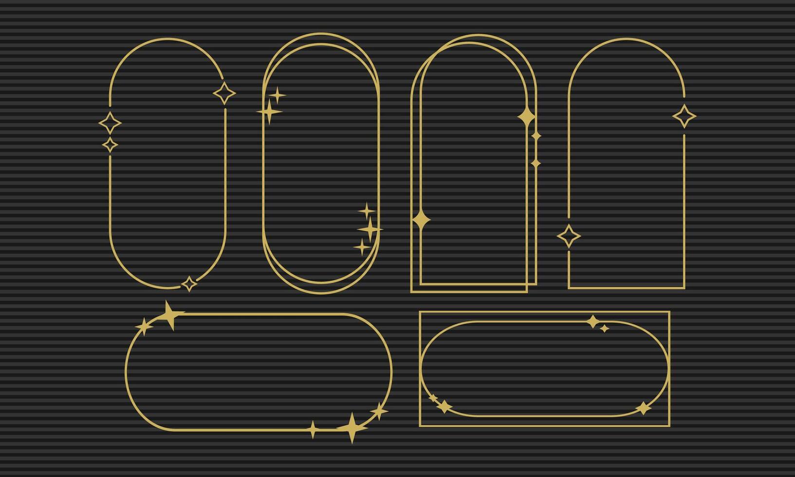 Elegant Golden Geometric Frame Collection vector