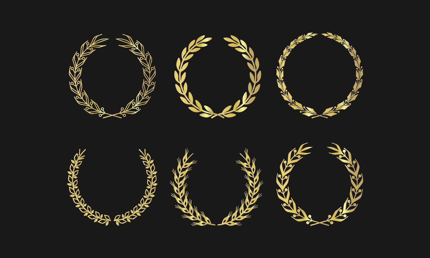 Prestige Gold Laurel Wreath Collection for Awards vector