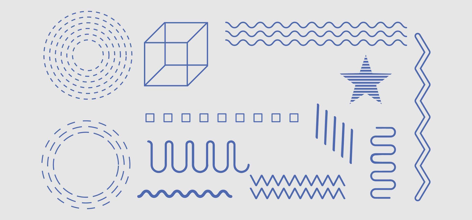 Minimalist Geometric Line Art Collection vector