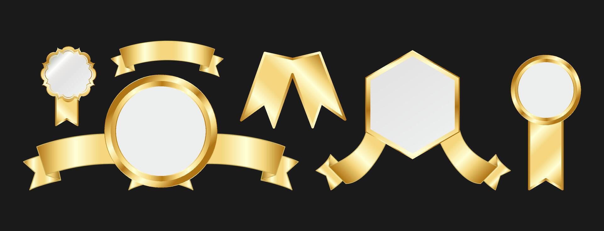 Gold Label and Ribbon Collection vector