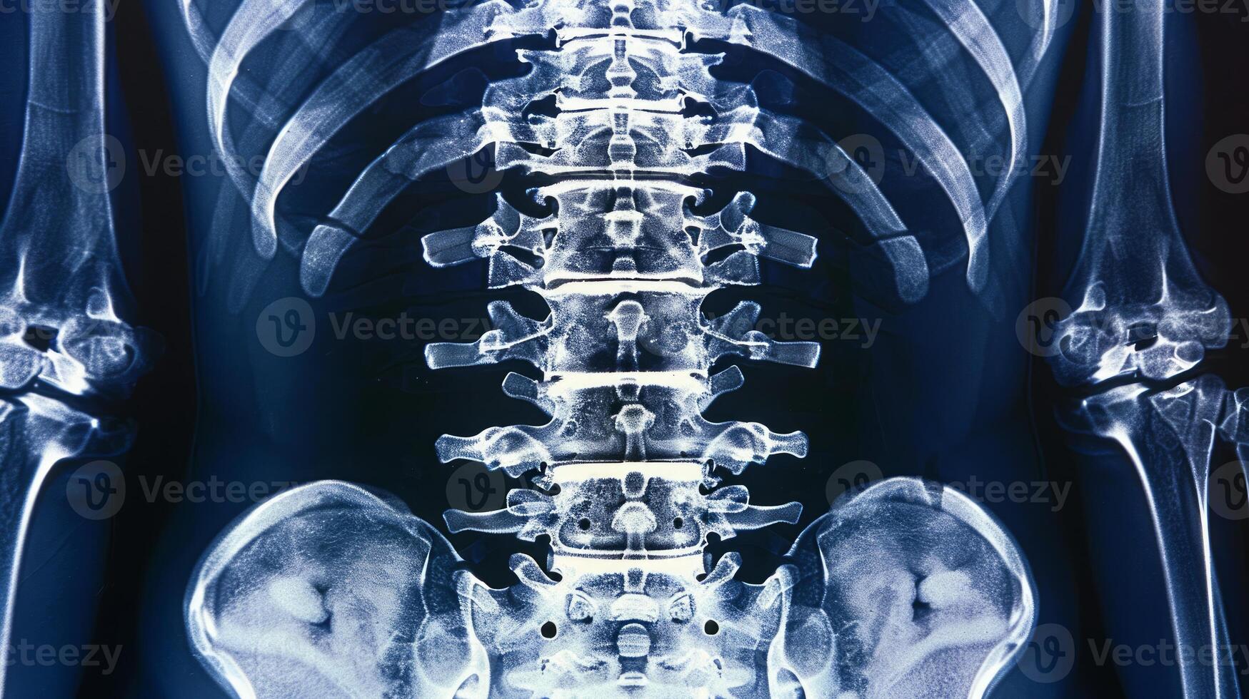 X-ray Imaging of Human Spine Focusing on Lumbar Region. Concept of Medical Examination, Radiology, Spine Health, Skeletal Structure photo