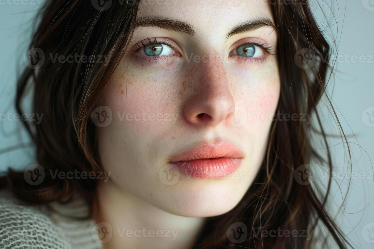 A closeup portrait with the subject making direct eye contact with the viewer fostering a sense of intimacy and trust . AI generate photo