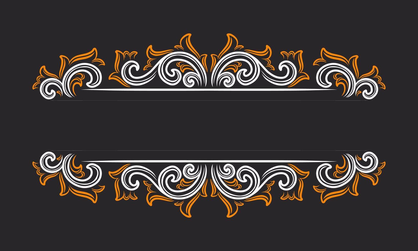 Floral ornament frame line art design vector