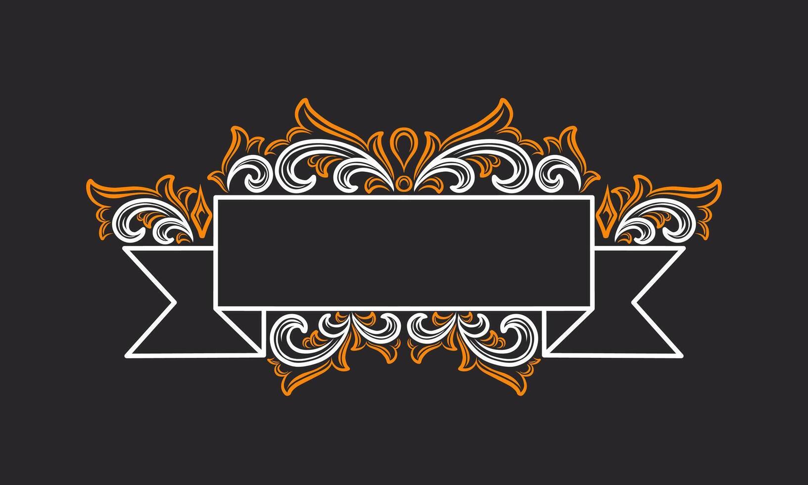Floral ornament frame design vector