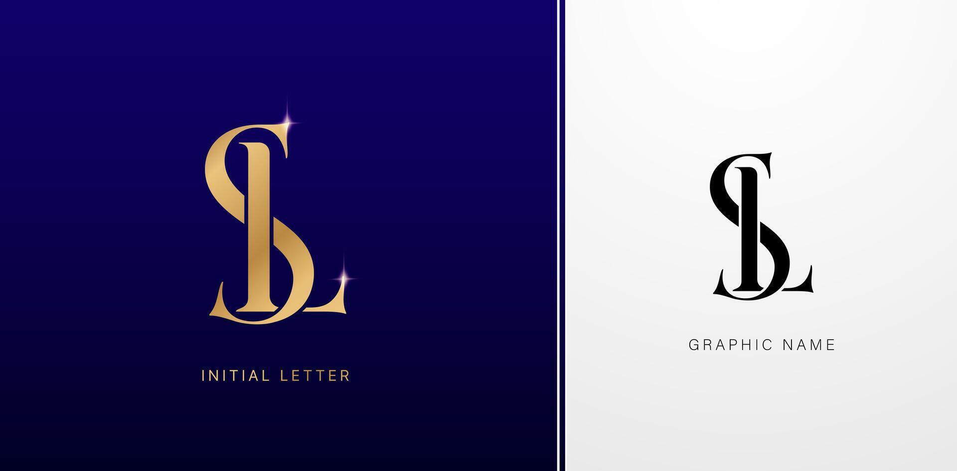 Initial letter SL or LS logo vector