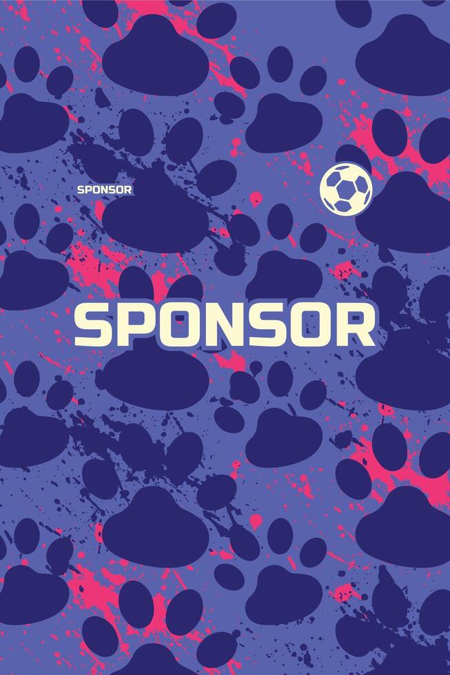 Jersey sublimation paw cat and dog soccer cycling motocross racing pattern background vector