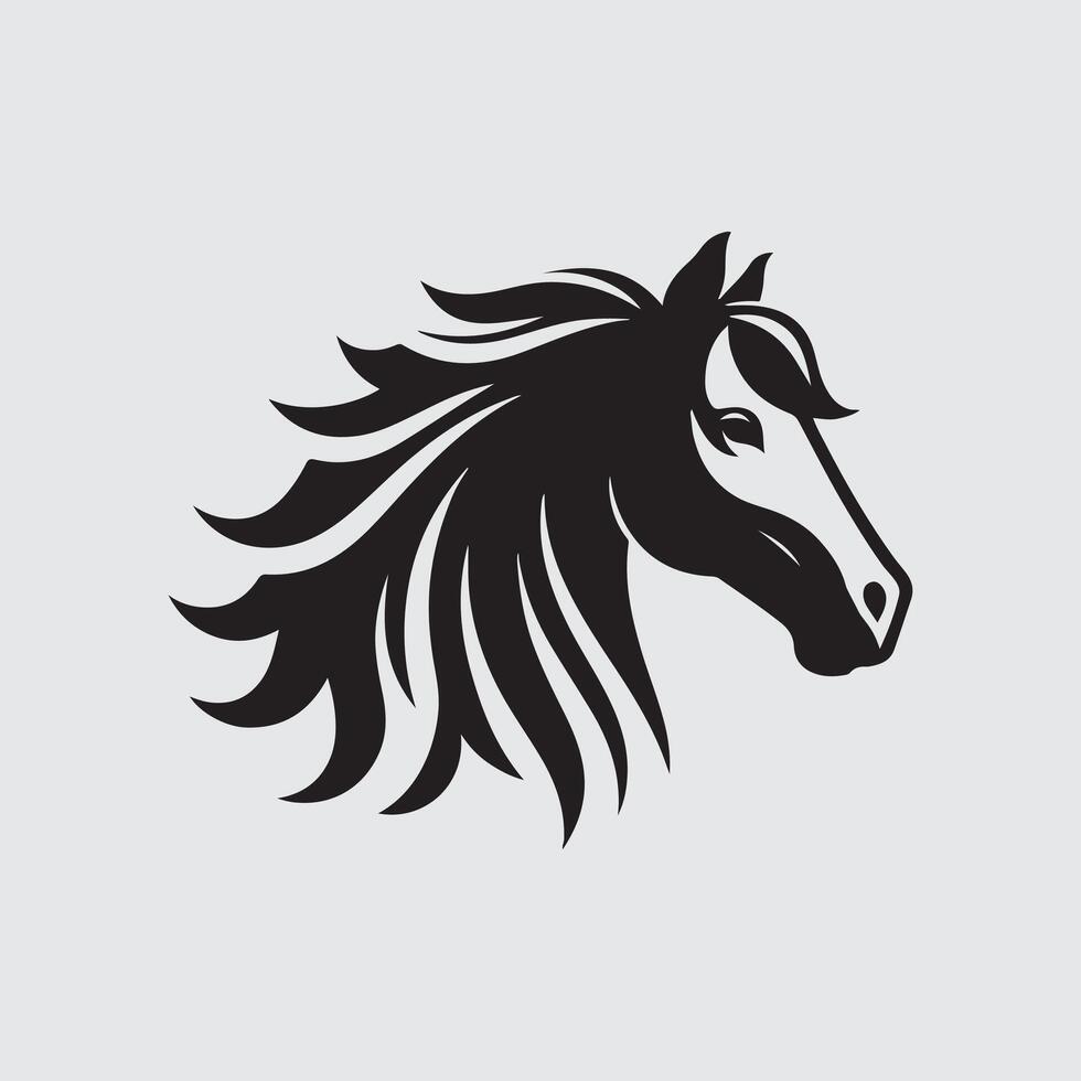 horse head line drawing in white background vector
