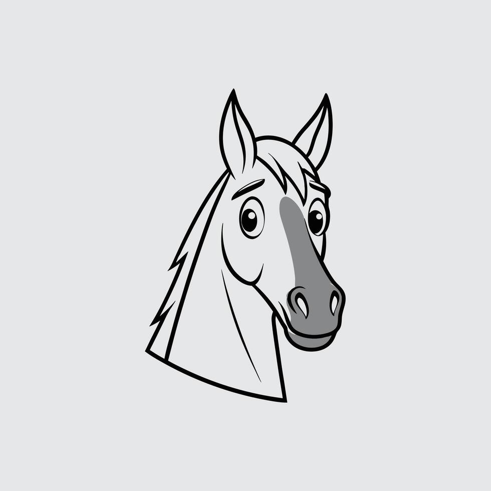 a horse head design white background 529 vector