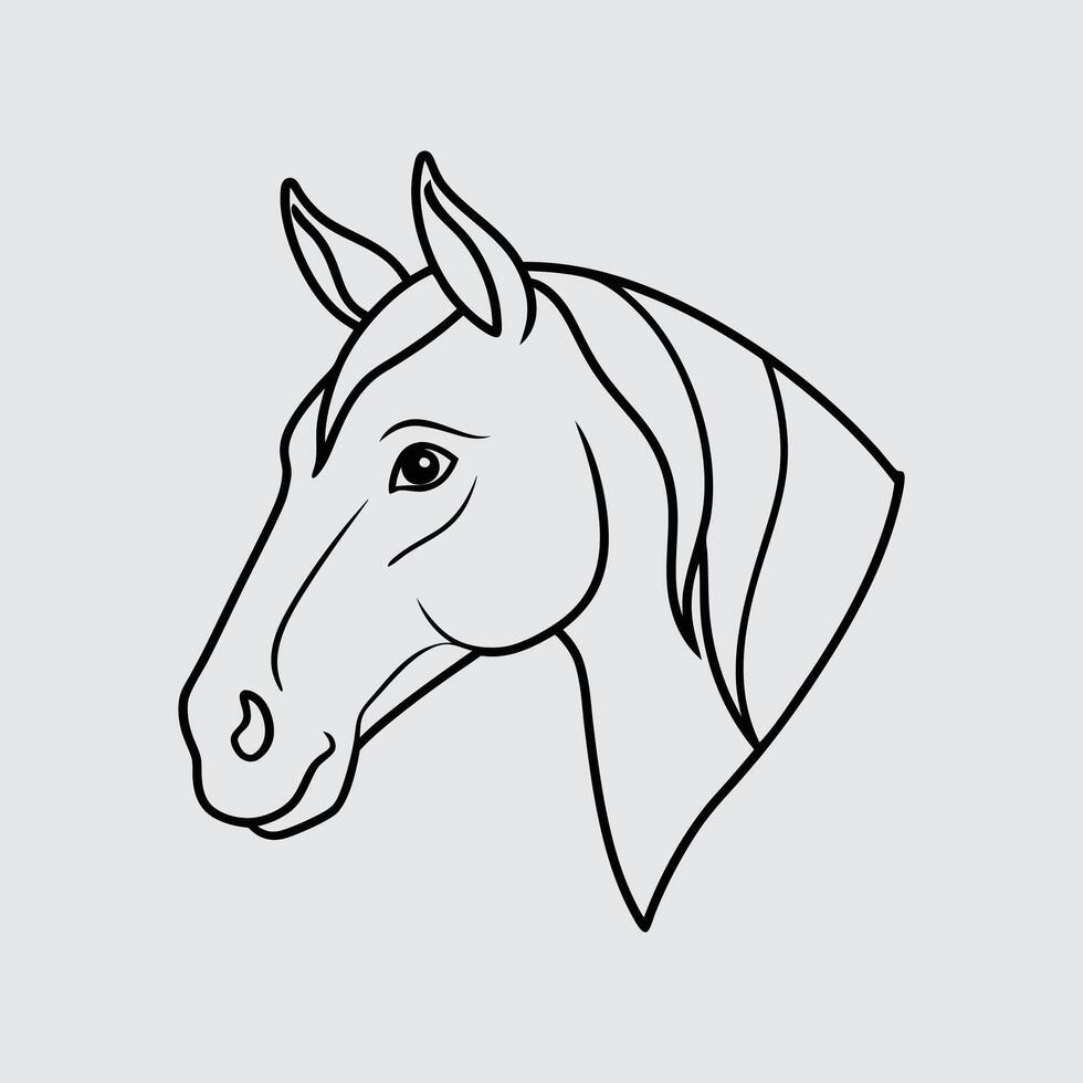 a horse head vectorize with white background vector