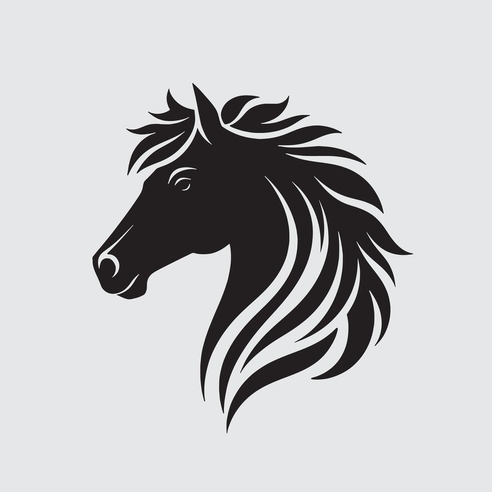 a horse head in a line drawing vector