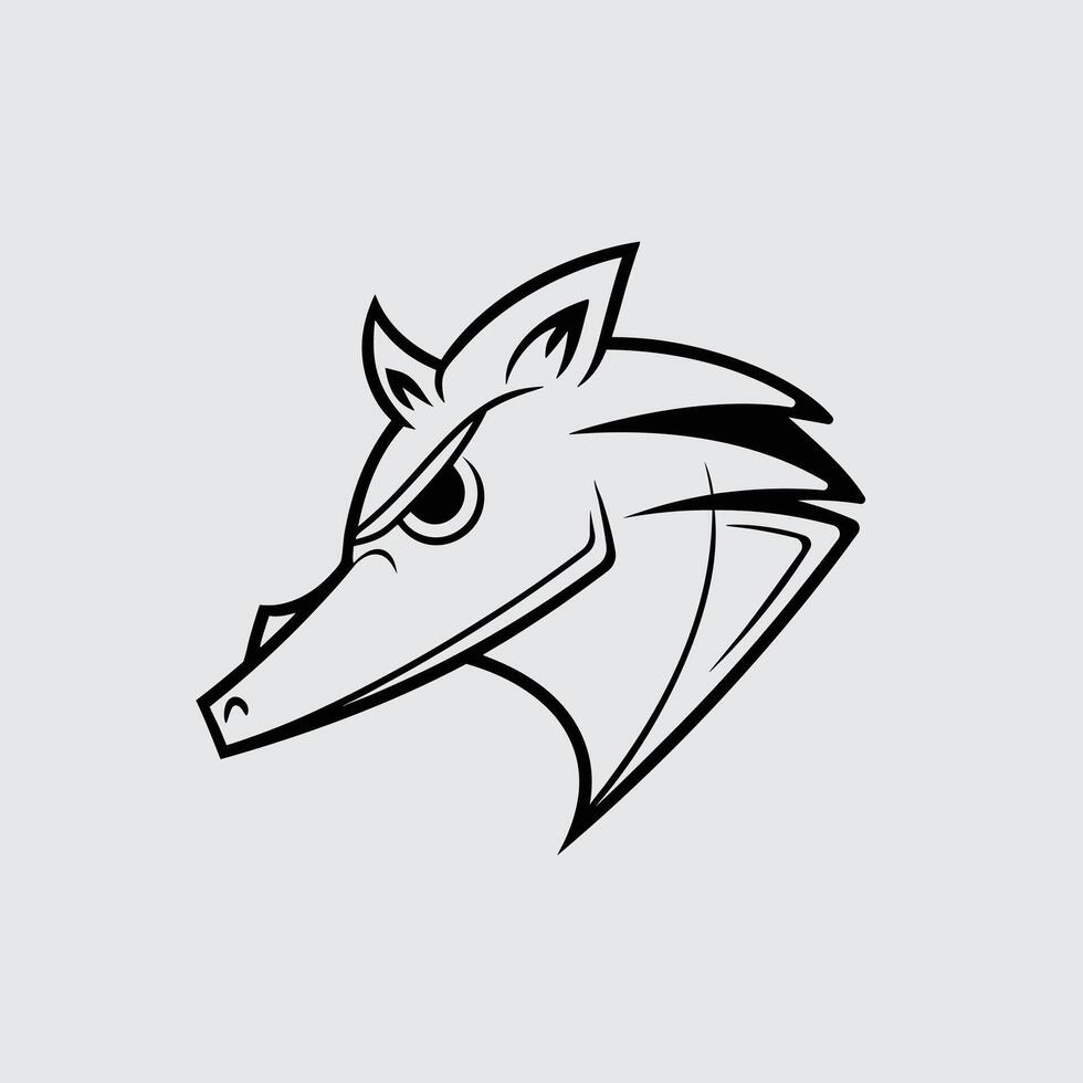 a horse head in a line drawing on a white background 524 vector