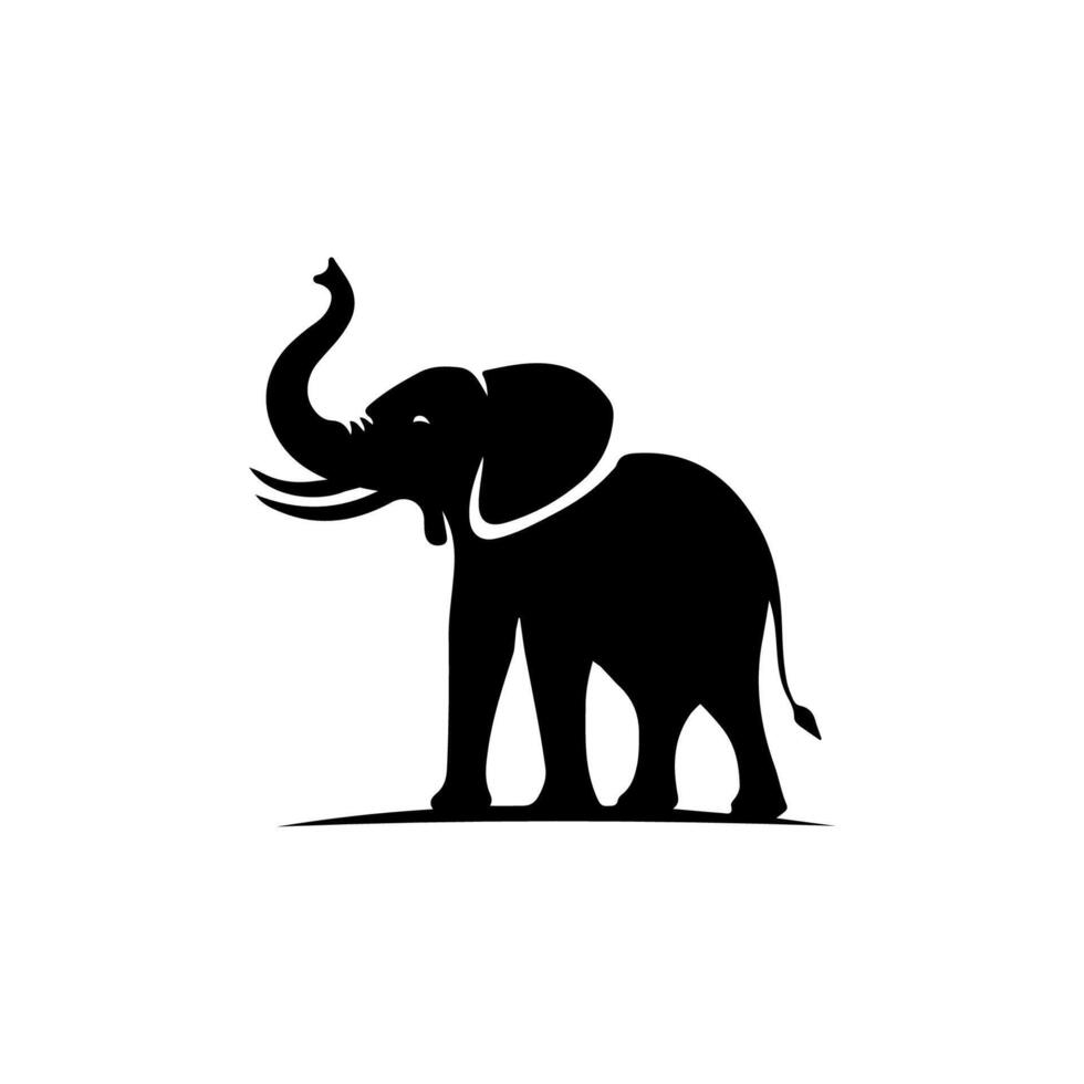 Elephant silhouette on white background vector
