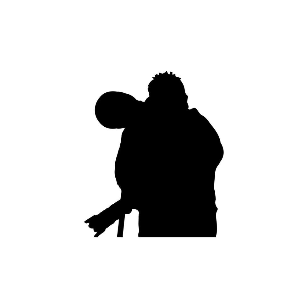Photographer silhouette on white background vector