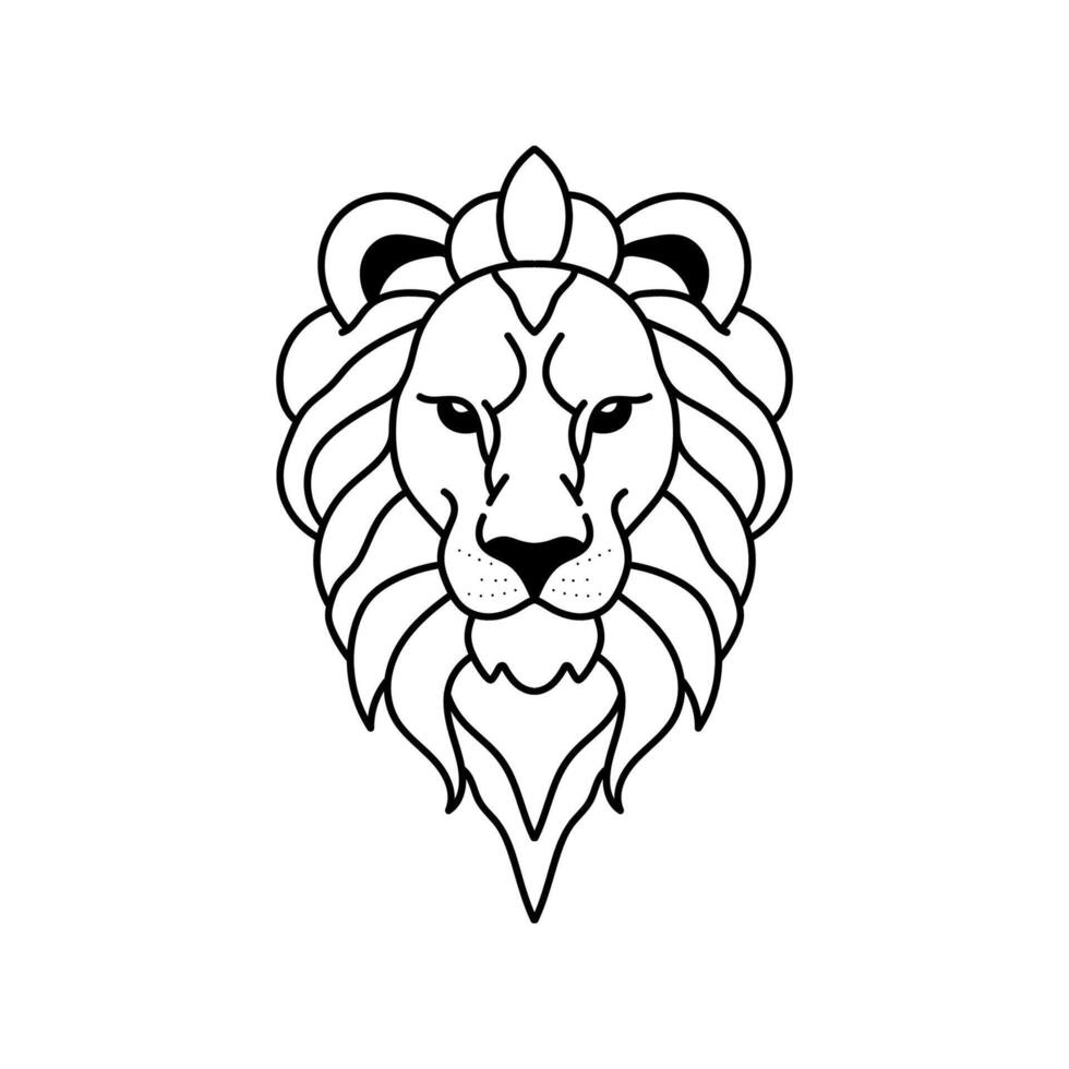 Lion outline illustration vector