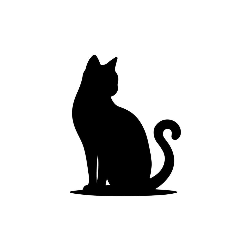Cat silhouette on white background vector