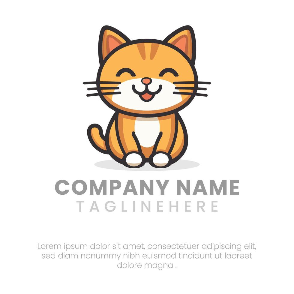 Colorful Cute Cat sitting and smiling vector