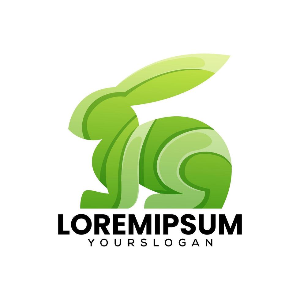 colorful rabbit logo design vector