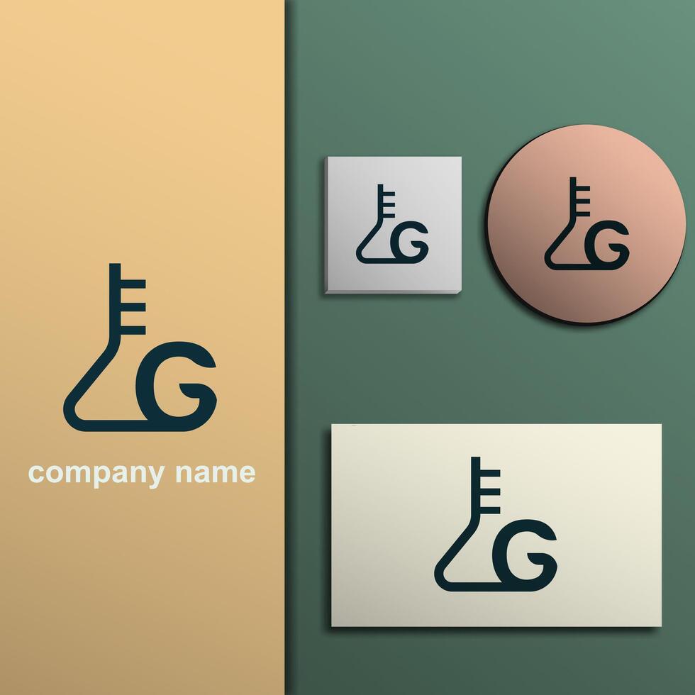 logo icon design letter LG chemicals lab set of flat design icons and symbols for business, finance and communication vector