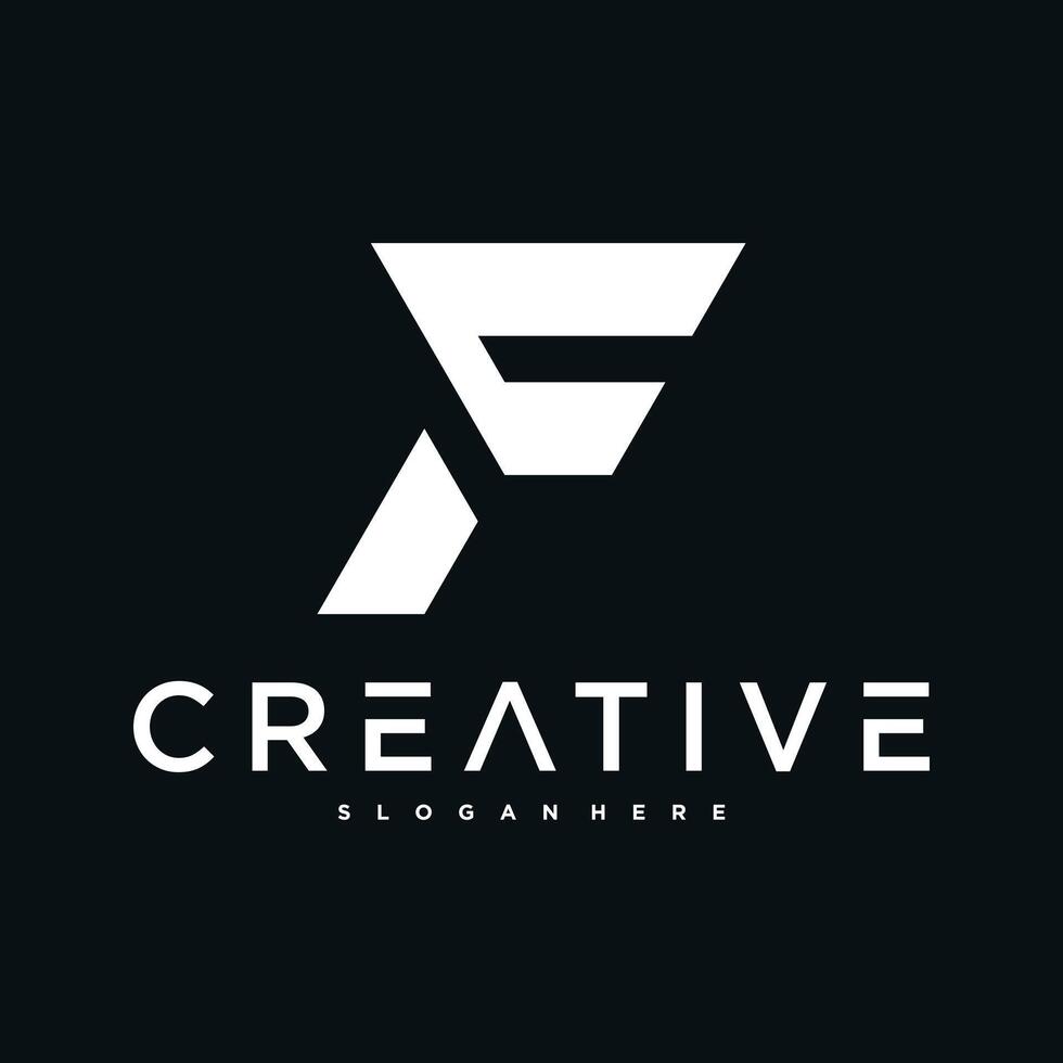 Modern letter F abstract logo design. Preamium vector