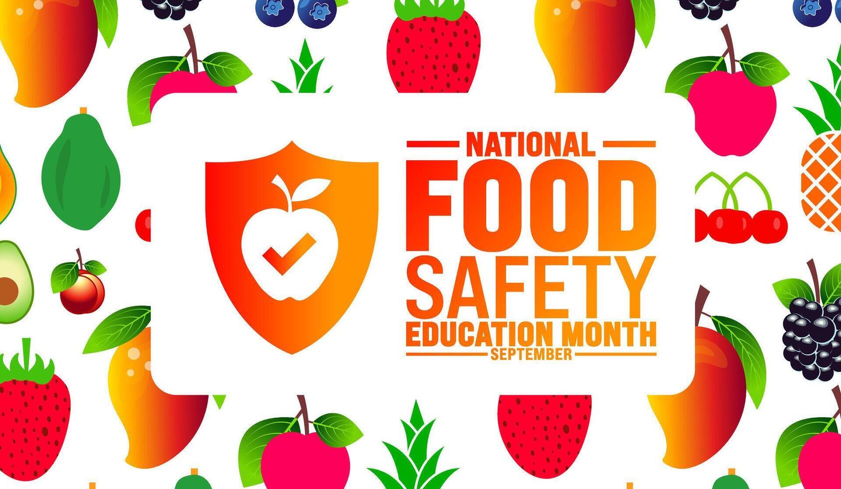 National Food Safety Education Month is observed every year in September. Holiday concept. Template for background, banner, card, poster, placard, design template with unique shapes vector