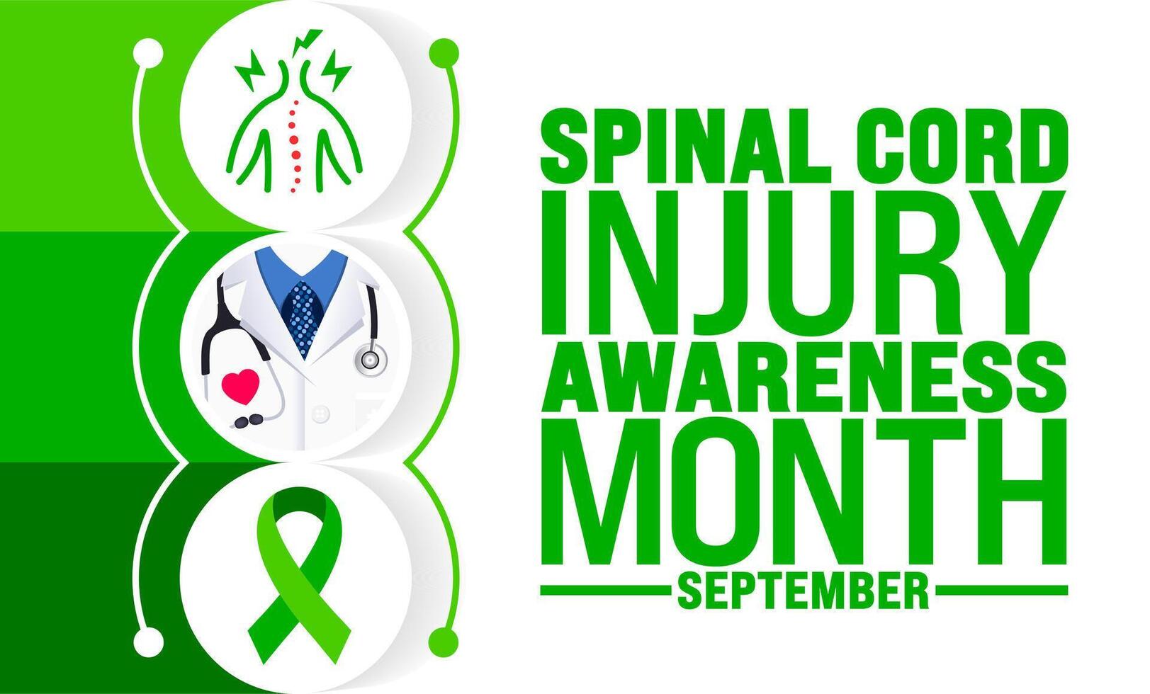 National Spinal Cord Injury Awareness Month is observed every year in September. Holiday concept. Template for background, banner, card, poster, placard, design template with unique shapes vector