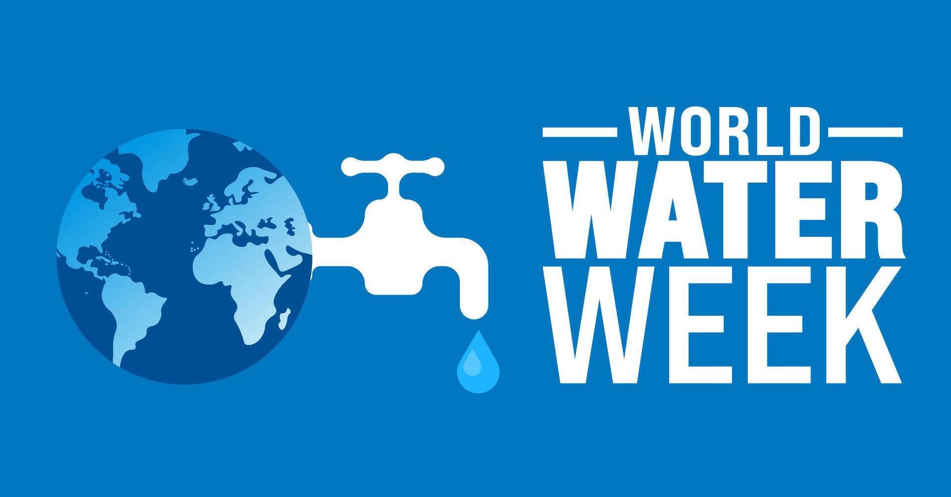 World Water Week is observed every year in August. Holiday concept. Template for background, banner, card, poster, placard, design template with unique shapes with standard color. vector