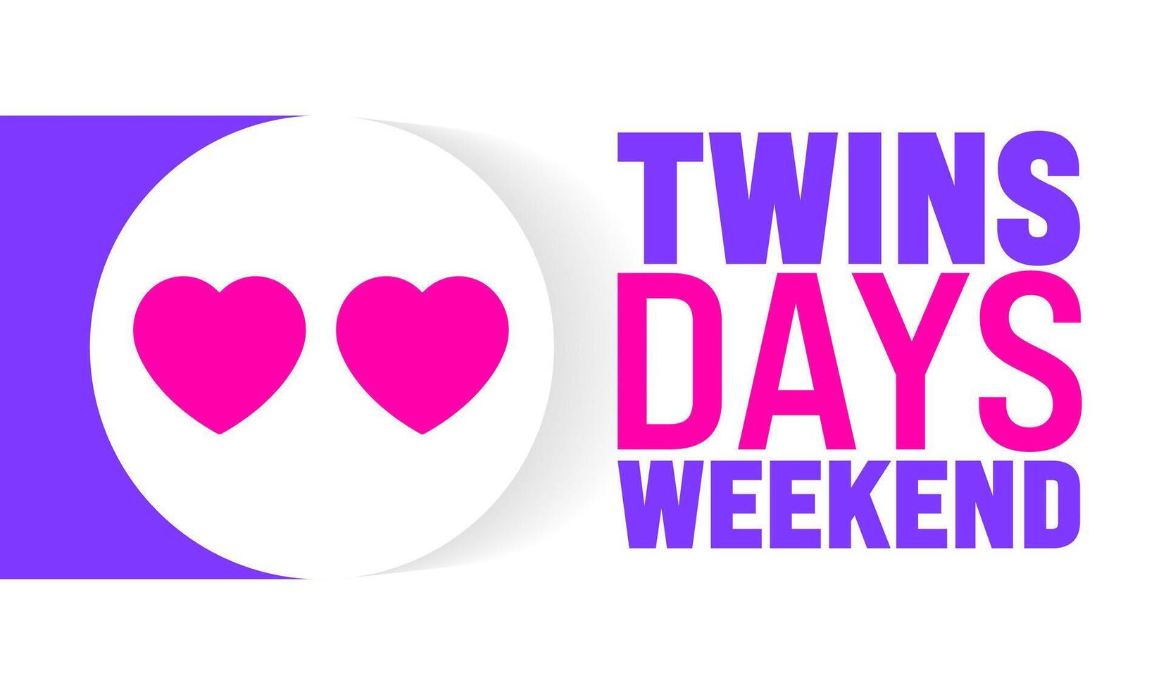 Twins days weekend is observed every year in August. Holiday concept. Template for background, banner, card, poster, placard, design template with unique shapes with standard color. vector