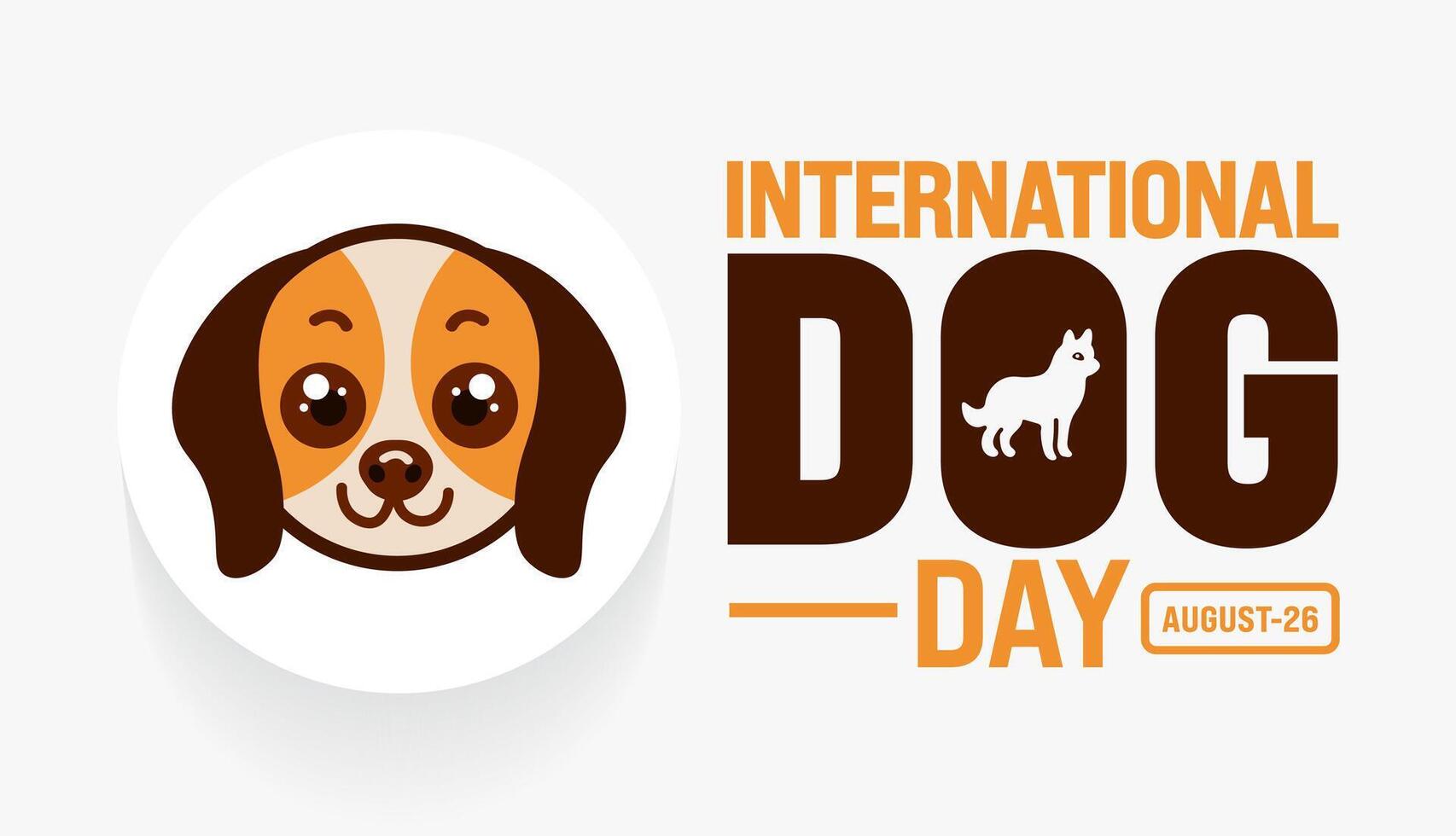 International Dog Day is observed every year in August. Holiday concept. Template for background, banner, card, poster, placard, design template with unique shapes with standard color. vector