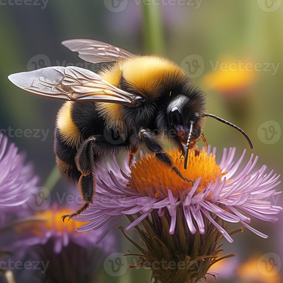 a bee on a flower photo