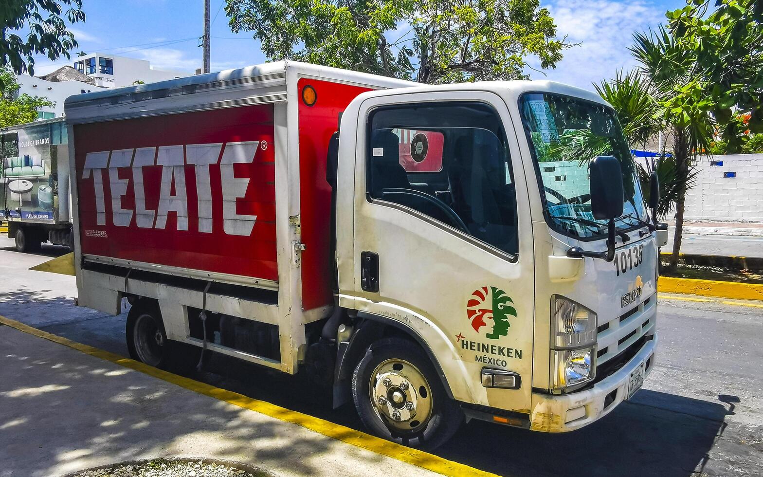 Playa del Carmen Quintana Roo Mexico 2023 Various Mexican trucks transporters vans delivery cars in Mexico. photo