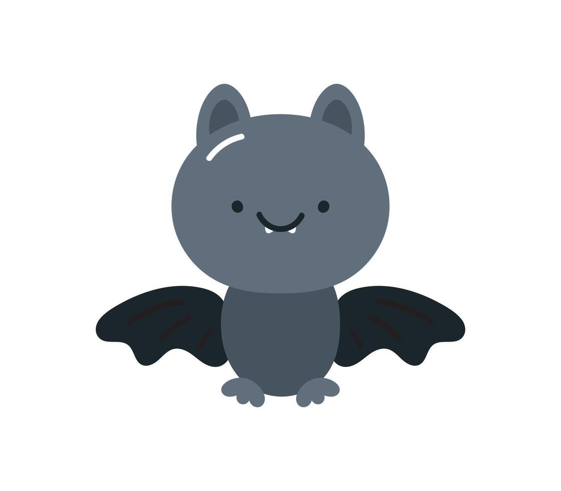 Cute Halloween bat. Isolated on white background. Halloween design. Childish Halloween print. vector